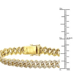 10K Yellow Gold Men's Diamond Bracelet 6 Carats Iced Out Cuban Link Design -Jewelry Sales Store solid 10k gold mens diamond bracelet 6 carats iced out cuban link design 804057 rulerye