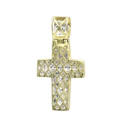10K White Gold Small Diamond Cross Pendant For Men And Women 0.3ct -Jewelry Sales Store solid 10k gold small diamond cross pendant for men and women 0 3ct backye