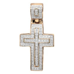10K White Gold Small Diamond Cross Pendant For Men And Women 0.3ct -Jewelry Sales Store solid 10k gold small diamond cross pendant for men and women 0 3ct ro