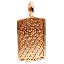 14K Yellow Gold Diamond Dog Tag Pendant For Men 3.25 Carats Iced Out Design -Jewelry Sales Store solid 14k gold diamond dog tag pendant for men 325 carats iced out design 407140 back rose