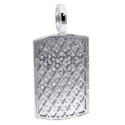 14K Yellow Gold Diamond Dog Tag Pendant For Men 3.25 Carats Iced Out Design -Jewelry Sales Store solid 14k gold diamond dog tag pendant for men 325 carats iced out design 407140 back white