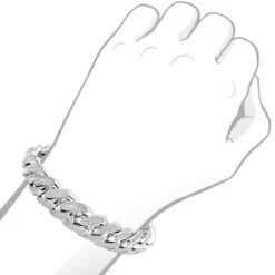 Solid 14K White Gold Men's Miami Cuban Link Diamond Bracelet By Luxurman 9ct 17mm -Jewelry Sales Store solid 14k gold mens miami cuban link diamond bracelet by luxurman 9ct 17mm bodwh