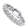 Solid 14K White Gold Men's Miami Cuban Link Diamond Bracelet By Luxurman 9ct 17mm