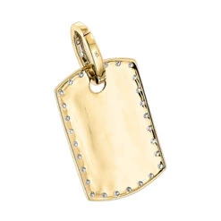 10K Yellow Gold Diamond Dog Tag Pendant Gold 0.65ct -Jewelry Sales Store solid gold diamond dog tag pendant 10k 065ct backye