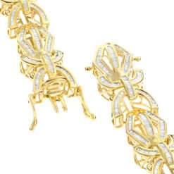 Modern Solid 10K Yellow Gold Men's Baguette Diamonds Bracelet 7.95ct -Jewelry Sales Store solid gold mens baguette diamonds bracelet 795ct p 5901 backye