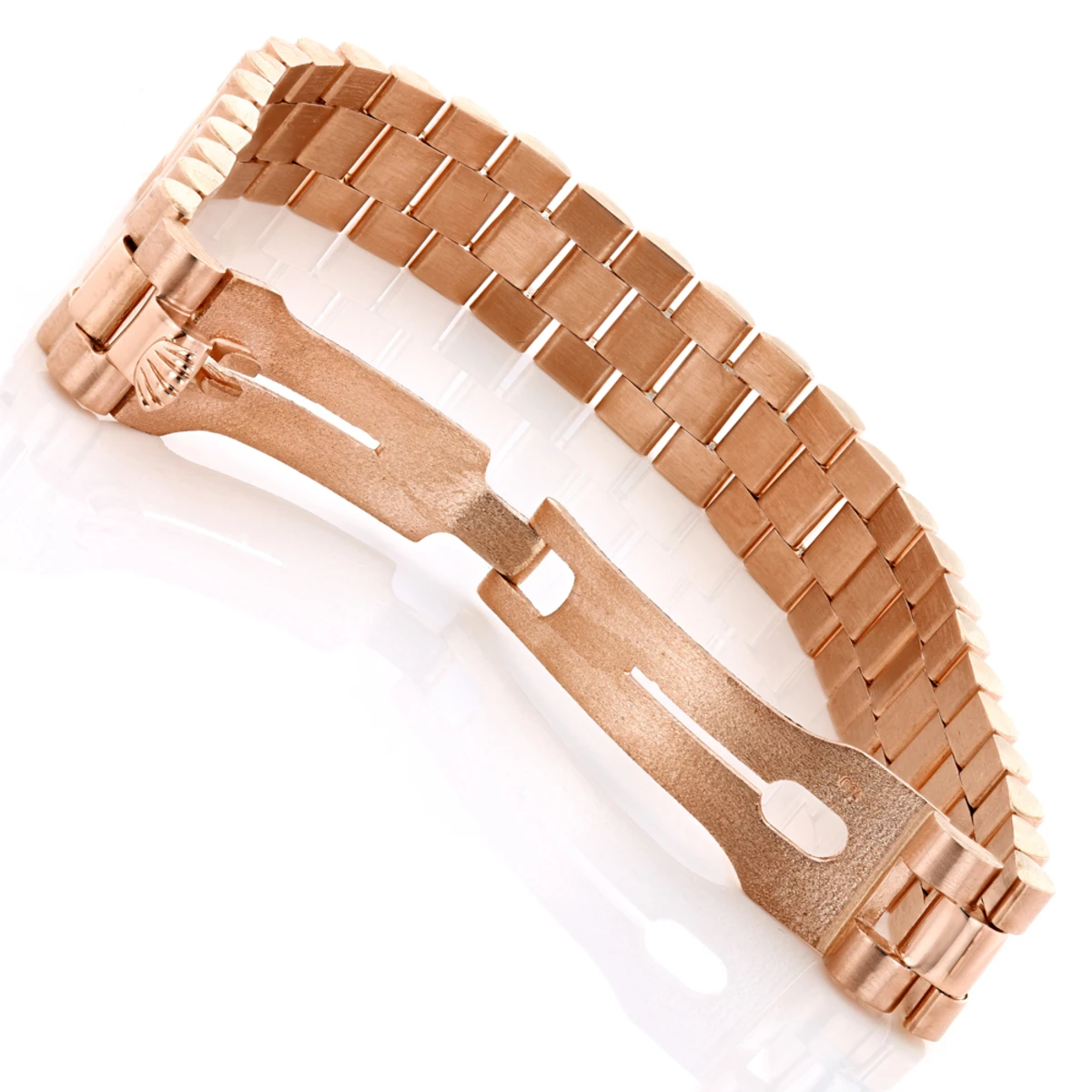 Solid 18K Rose Gold Men's Bracelet Rolex Style 4 Solid 18K Rose Gold Men's Bracelet Rolex Style - Image 4