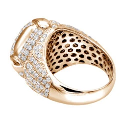 Statement Men's 14K White Gold 3.25ct Diamond Ring By Luxurman -Jewelry Sales Store statement mens diamond rings sale 14k gold luxurman 3 25ct ring backro