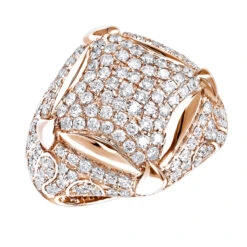 Statement Men's 14K White Gold 3.25ct Diamond Ring By Luxurman -Jewelry Sales Store statement mens diamond rings sale 14k gold luxurman 3 25ct ring ro