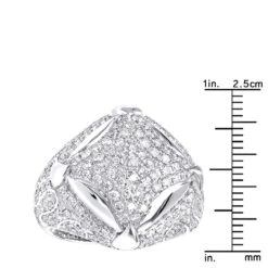 Statement Men's 14K White Gold 3.25ct Diamond Ring By Luxurman -Jewelry Sales Store statement mens diamond rings sale 14k gold luxurman 3 25ct ring rulerwh
