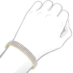 Men's Sterling Silver 5 Row Diamond 1.5ct Gold Plated Bracelet -Jewelry Sales Store sterling silver 5 row diamond bracelet 225ct gold plated p 49466 bodye
