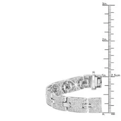 Sterling Silver Men's Diamond Bracelet 3.5 Ct -Jewelry Sales Store sterling silver bracelets mens diamond bracelet 397ct p 35867 ruler