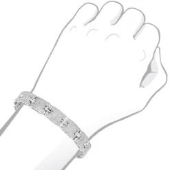 Sterling Silver Men's Diamond Bracelet 3.5 Ct -Jewelry Sales Store sterling silver bracelets mens diamond bracelet 397ct p 35867bod