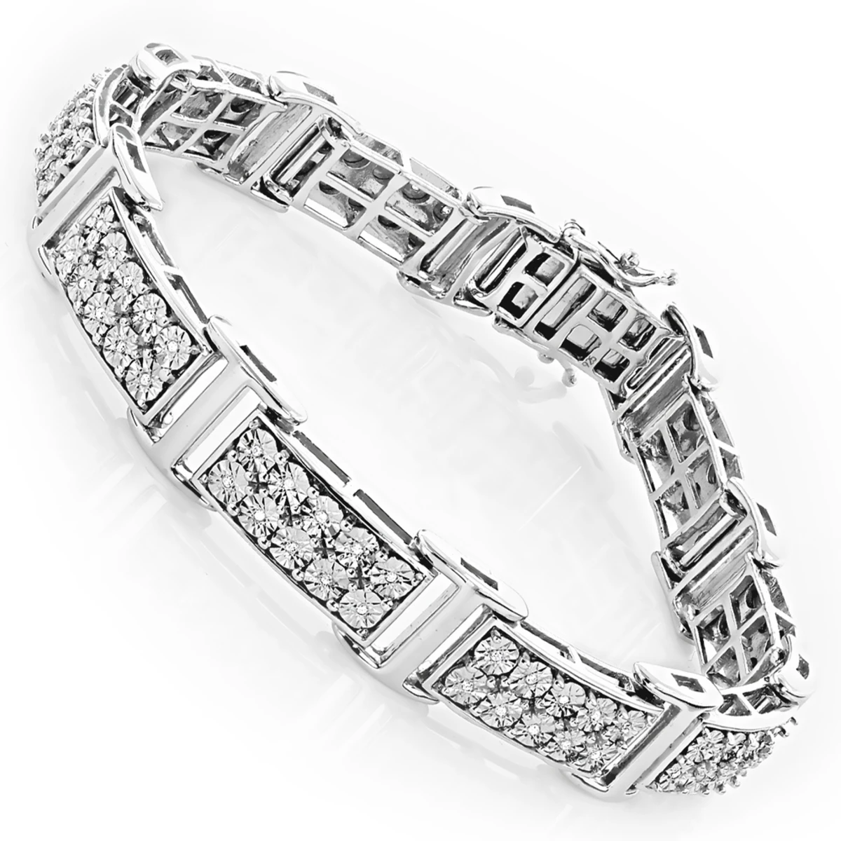Sterling Silver Diamond Bracelet 0.6ct 3 Sterling Silver Diamond Bracelet 0.6ct - Image 3