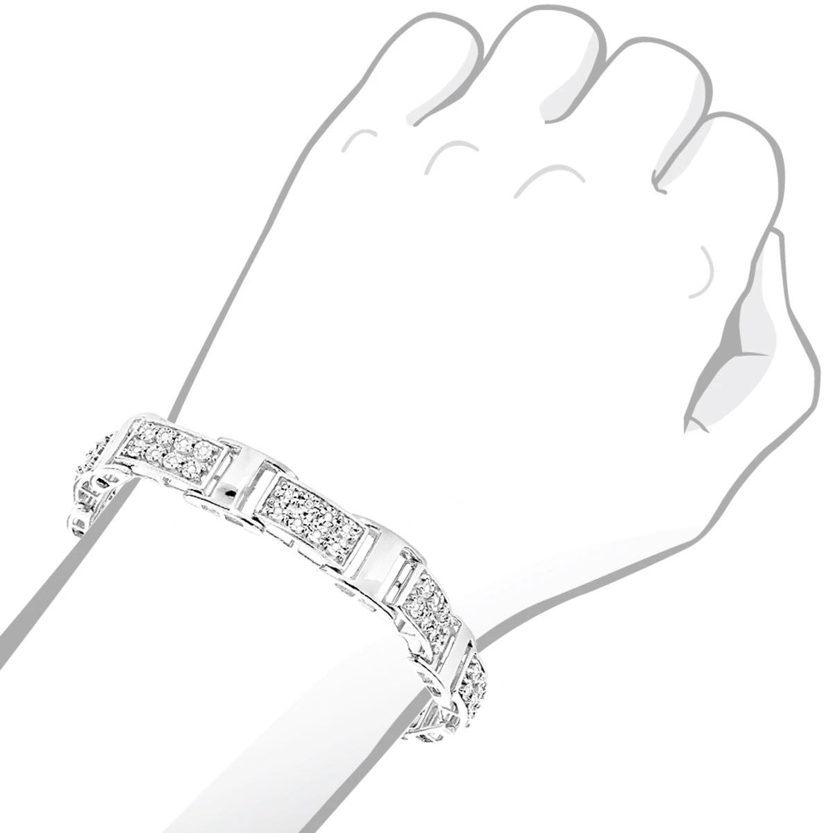 Sterling Silver Diamond Bracelet 0.6ct 2 Sterling Silver Diamond Bracelet 0.6ct - Image 2