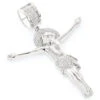 Real Sterling Silver Diamond Jesus Crucifix Pendant 0.6ct