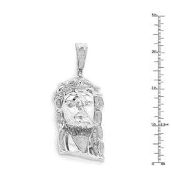 Sterling Silver Diamond Jesus Face Pendant 0.84ct -Jewelry Sales Store sterling silver diamond jesus face pendant 084ct rulerwh