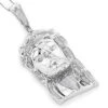 Sterling Silver Diamond Jesus Face Pendant 0.84ct