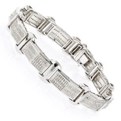 Sterling Silver Men's Diamond Bracelet 0.59ct