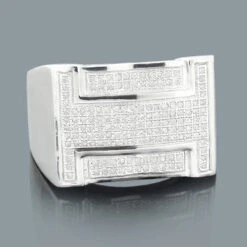 Sterling Silver Men's Diamond Ring 0.49ct