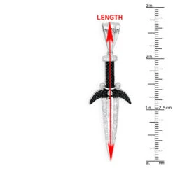 Men's Sterling Silver Sword Pendant With Diamonds 0.6ct -Jewelry Sales Store sterling silver sword pendant with diamonds 100ct p 45385 rulerwh