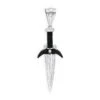 Men's Sterling Silver Sword Pendant With Diamonds 0.6ct