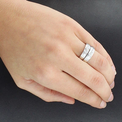 Sterling Silver Trio Diamond Ring Set 0.17ct 3 Sterling Silver Trio Diamond Ring Set 0.17ct - Image 3