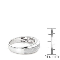 Sterling Silver Wedding Bands: Men's Diamond Ring 0.18ct -Jewelry Sales Store sterling silver wedding bands mens diamond ring 015ct p 47974 ruler