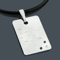 Twilight Jewelry: Engraved Kellan Lutz's 14K White Gold & Diamond Dog Tag