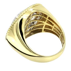 Unique 10K Yellow Gold 2 Carat Large Diamond Ring For Men Round Shape By Luxurman -Jewelry Sales Store unique 10k gold 2 carat large diamond ring for men round shape by luxurman backye