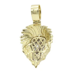Unique 10K Yellow Gold Lion Head Diamond Pendant For Men 0.9ct By Luxurman -Jewelry Sales Store unique 10k gold lion head diamond pendant for men 09ct by luxurman backye