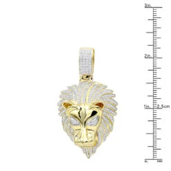 Unique 10K Yellow Gold Lion Head Diamond Pendant For Men 0.9ct By Luxurman -Jewelry Sales Store unique 10k gold lion head diamond pendant for men 09ct by luxurman rulerye