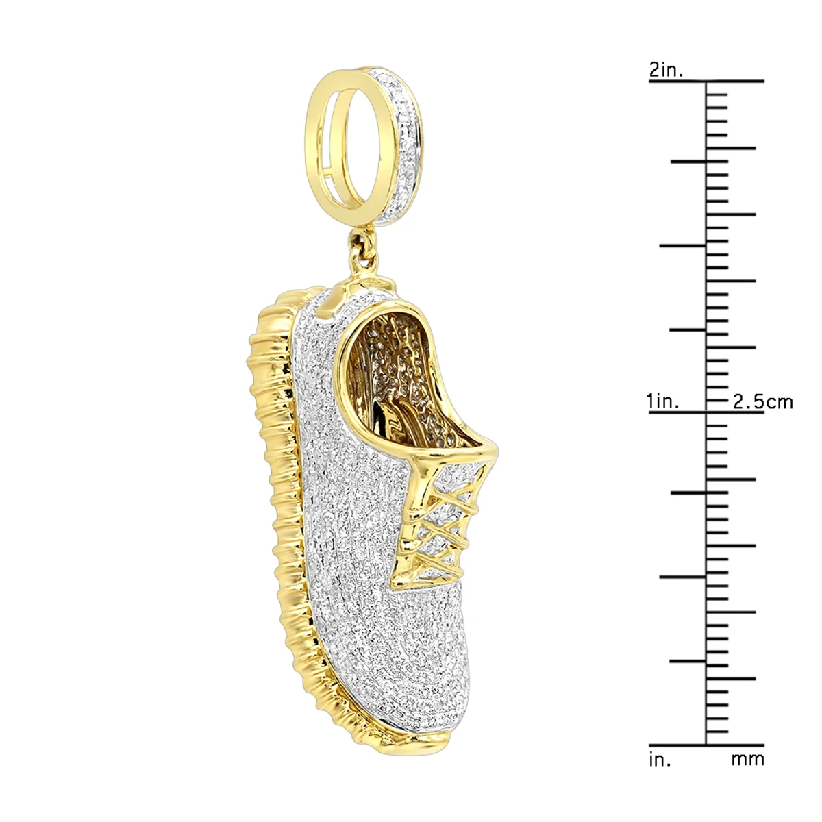 Unique 10K Yellow Gold Sneaker Shoe Diamond Pendant For Men 1.13ct By Luxurman 6 Unique 10K Yellow Gold Sneaker Shoe Diamond Pendant For Men 1.13ct By Luxurman - Image 6