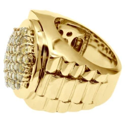 Unique 2 Carat Yellow Diamond Ring For Men 14K White Gold Custom Design -Jewelry Sales Store unique 2 carat yellow diamond ring for men 14k gold custom design 100684 back yellow