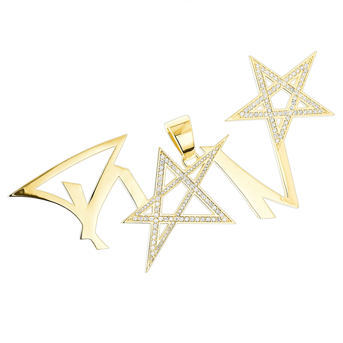 Unique Diamond Men's Pendant 14K Yellow Gold 2ct 1 Unique Diamond Men's Pendant 14K Yellow Gold 2ct