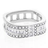 Unique Diamond Wedding Bands: Square Men's Ring 1.2ct 14K White Gold
