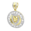 Unique Luxurman 10K Yellow Gold Lion Head Diamond Pendant For Men Medallion 0.9ct