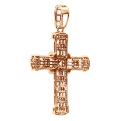 Unique Men's Diamond Cross Pendant 14K Yellow Gold 2 Inch 3 Carats -Jewelry Sales Store unique mens diamond cross pendant 14k gold 2 inch 3 carats 803238 backro