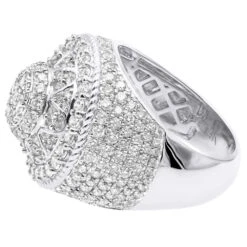 Unique Men's Diamond Ring 4 Carat Statement Or Large Pinky Ring 14K Yellow Gold -Jewelry Sales Store unique mens diamond ring 4 carat statement or large pinky ring 14k gold 803252 backwh