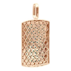 Unique 14K White Gold Blue Diamonds Dog Tag Pendant For Men 3.25ctw -Jewelry Sales Store unique solid 14k gold blue diamonds dog tag pendant for men 325ctw 405831b back rose