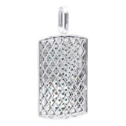 Unique 14K White Gold Blue Diamonds Dog Tag Pendant For Men 3.25ctw -Jewelry Sales Store unique solid 14k gold blue diamonds dog tag pendant for men 325ctw 405831b back white