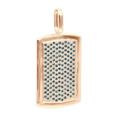 Unique 14K White Gold Blue Diamonds Dog Tag Pendant For Men 3.25ctw -Jewelry Sales Store unique solid 14k gold blue diamonds dog tag pendant for men 325ctw 405831b rose