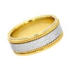 Unique Solid Two Tone Solid 14K Yellow Gold Men's Braided Wedding Band Comfort Fit Design