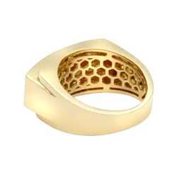 Unique Statement 2 Carat G VS Diamond Ring For Men 18K Yellow Gold Band -Jewelry Sales Store unique statement 2 carat g vs diamond ring for men 18k gold band 000778 backye