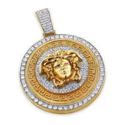 Unique Versace Style Diamond Pendant 6ct 10K Rose Gold Medusa Head