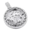 Versace Style Medusa Head Diamond Pendant Medallion 0.52ct 10K White Gold
