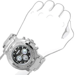 JoJino Chronograph Large Men's Diamond Watch 0.25ct Iced Out Black Dial -Jewelry Sales Store watches jojino chronograph large mens diamond watch 025ct iced out black dial 968757 bod