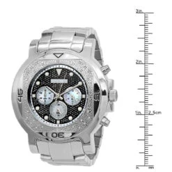 JoJino Chronograph Large Men's Diamond Watch 0.25ct Iced Out Black Dial -Jewelry Sales Store watches jojino chronograph large mens diamond watch 025ct iced out black dial 968757 ruler