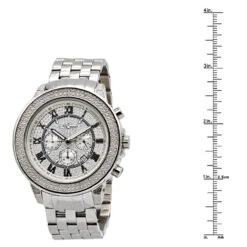 JoJino Chronograph Large Men's Diamond Watch 0.25ct Roman Numerals Iced Out Dial -Jewelry Sales Store watches jojino chronograph large mens diamond watch 025ct roman numerals iced out dial 968778 ruler