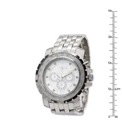 JoJino Chronograph Large Men's Diamond Watch 0.25ct Roman Numerals White Dial -Jewelry Sales Store watches jojino chronograph large mens diamond watch 025ct roman numerals white dial 968799 ruler