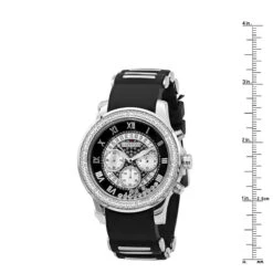 JoJino Floating Stones Men's Diamond Watch Black Rubber Band Chronograph Date -Jewelry Sales Store watches jojino floating stones mens diamond watch black rubber band chronograph date 968764 ruler